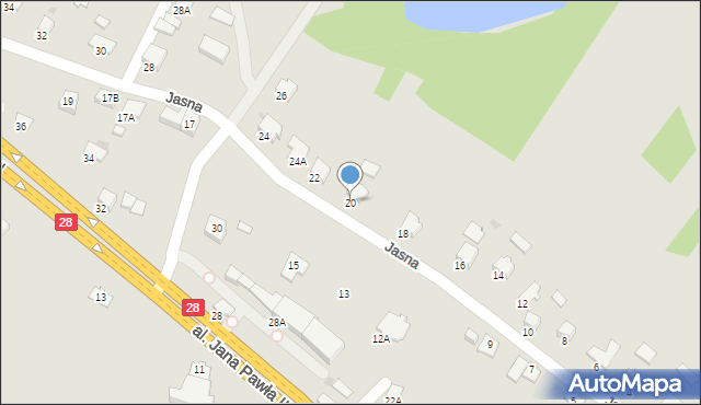 Krosno, Jasna, 20, mapa Krosna