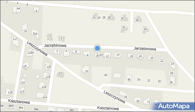 Kruszyn, Jarzębinowa, 10, mapa Kruszyn