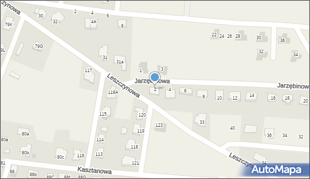 Kruszyn, Jarzębinowa, 2, mapa Kruszyn