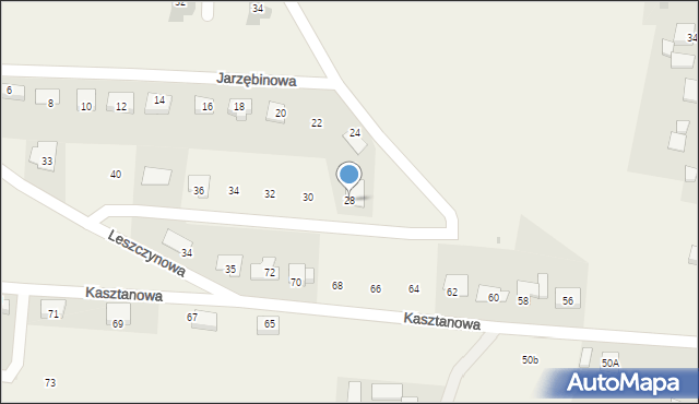 Kruszyn, Jarzębinowa, 28, mapa Kruszyn