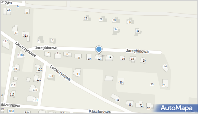 Kruszyn, Jarzębinowa, 927, mapa Kruszyn