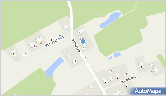 Kruszyn Krajeński, Jasiniecka, 7, mapa Kruszyn Krajeński