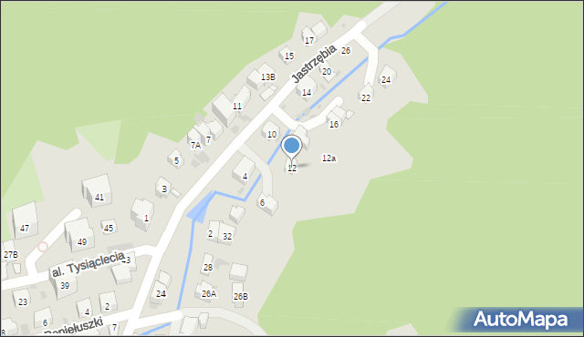 Krynica-Zdrój, Jastrzębia, 12, mapa Krynica-Zdrój