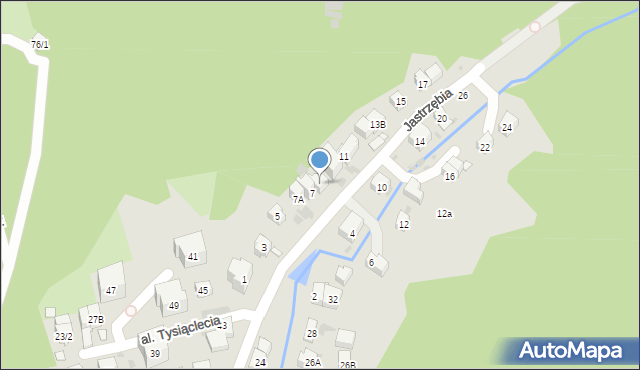 Krynica-Zdrój, Jastrzębia, 7C, mapa Krynica-Zdrój