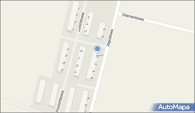 Krzeptów, Jagodowa, 20, mapa Krzeptów