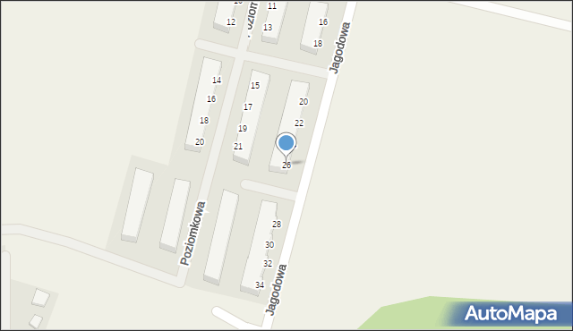 Krzeptów, Jagodowa, 26, mapa Krzeptów