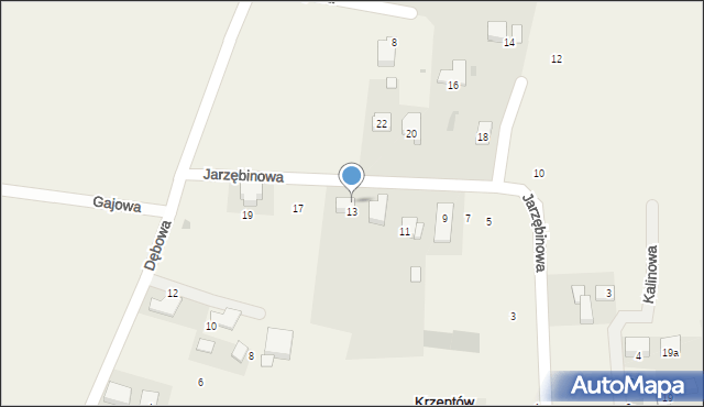 Krzeptów, Jarzębinowa, 15, mapa Krzeptów