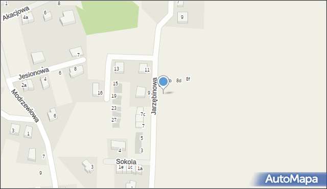 Krzyków, Jarzębinowa, 6a, mapa Krzyków