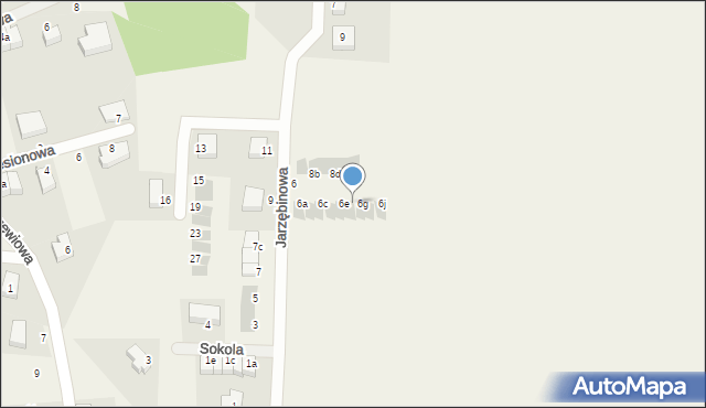 Krzyków, Jarzębinowa, 6f, mapa Krzyków