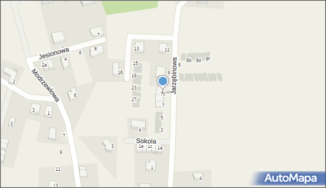 Krzyków, Jarzębinowa, 7c, mapa Krzyków