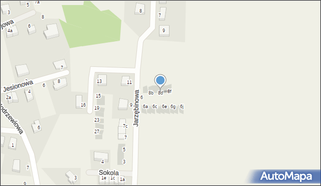 Krzyków, Jarzębinowa, 8d, mapa Krzyków