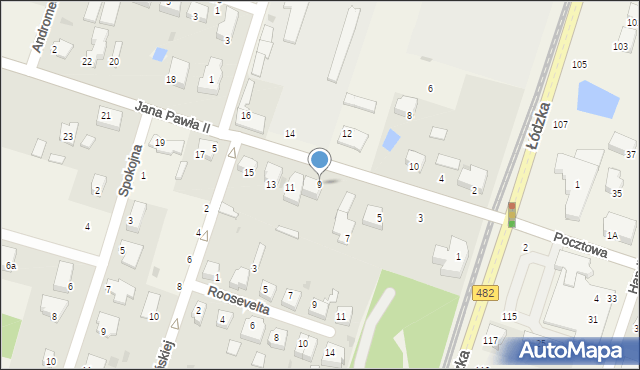 Ksawerów, Jana Pawła II, 9, mapa Ksawerów