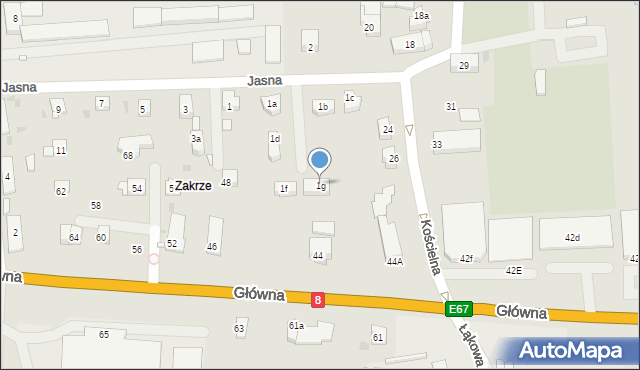 Kudowa-Zdrój, Jasna, 1g, mapa Kudowa-Zdrój