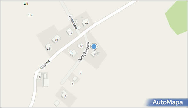 Kuklice, Jarzębinowa, 1, mapa Kuklice