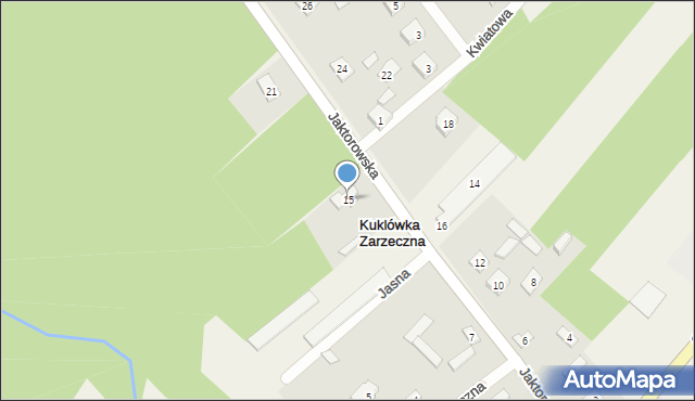 Kuklówka Zarzeczna, Jaktorowska, 15, mapa Kuklówka Zarzeczna