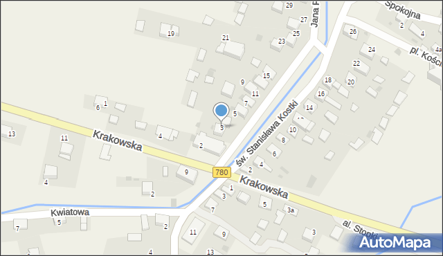Kwaczała, Jana Pawła II, 3, mapa Kwaczała