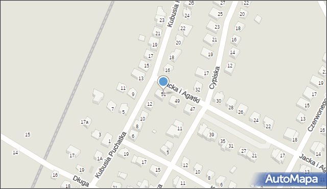 Kwidzyn, Jacka i Agatki, 51, mapa Kwidzyn