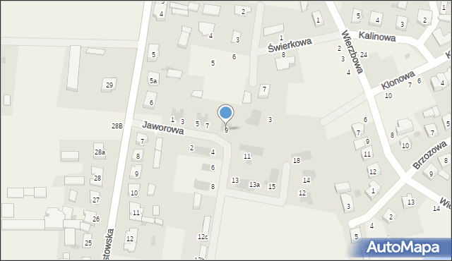 Kwilcz, Jaworowa, 9, mapa Kwilcz