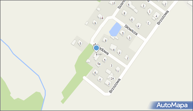 Łąck, Jagodowa, 7, mapa Łąck