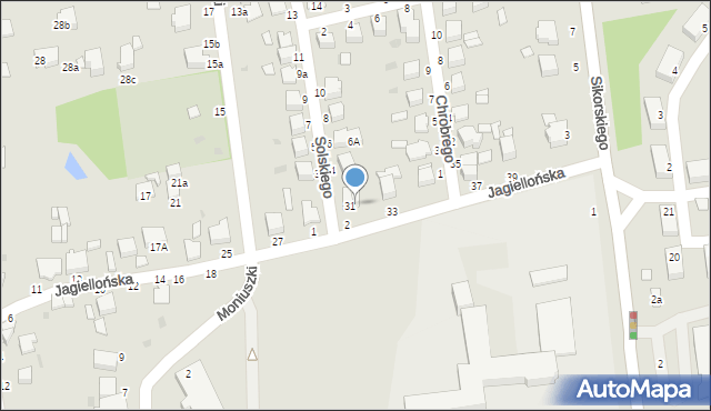 Łańcut, Jagiellońska, 31A, mapa Łańcut
