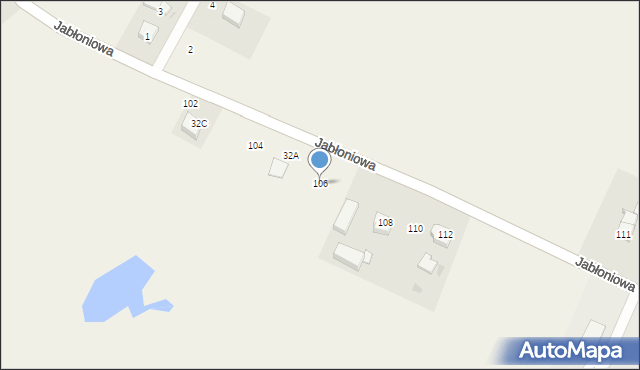 Łapino Kartuskie, Jabłoniowa, 106, mapa Łapino Kartuskie