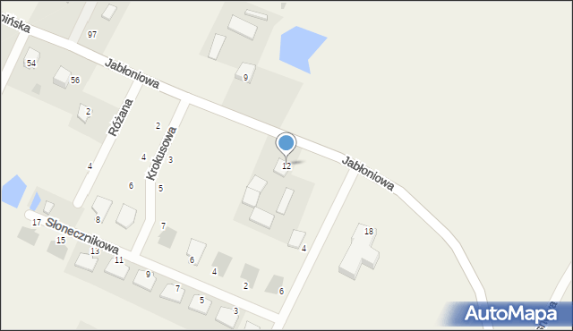 Łapino Kartuskie, Jabłoniowa, 12, mapa Łapino Kartuskie