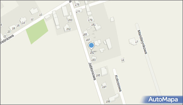 Łapino Kartuskie, Jabłoniowa, 191, mapa Łapino Kartuskie