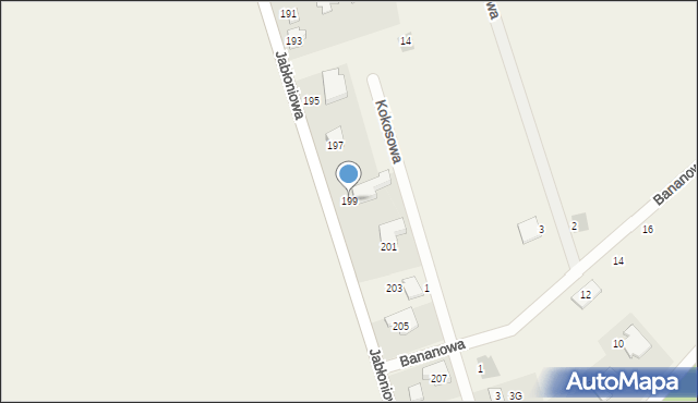 Łapino Kartuskie, Jabłoniowa, 199, mapa Łapino Kartuskie