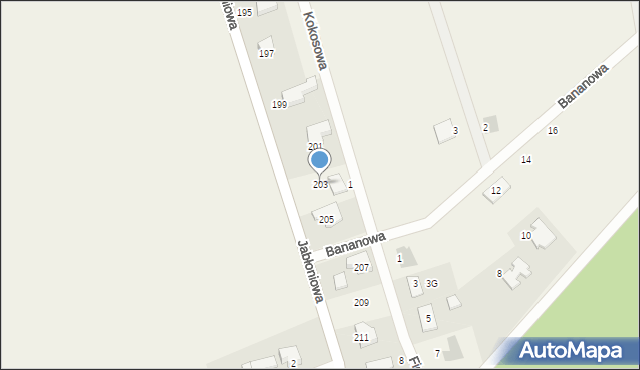 Łapino Kartuskie, Jabłoniowa, 203, mapa Łapino Kartuskie