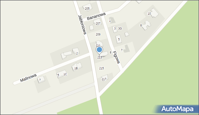 Łapino Kartuskie, Jabłoniowa, 213, mapa Łapino Kartuskie