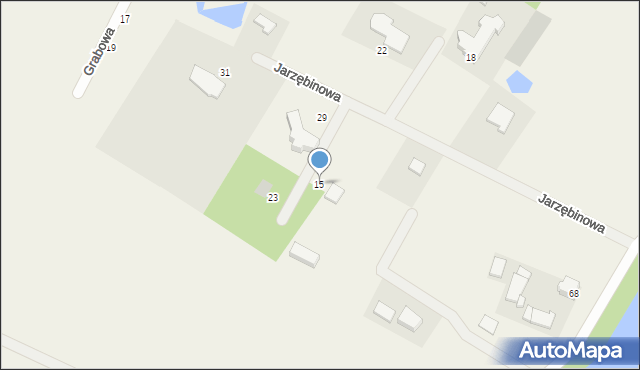 Łapino Kartuskie, Jarzębinowa, 15, mapa Łapino Kartuskie