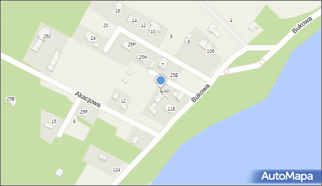 Łapino Kartuskie, Jaśminowa, 5, mapa Łapino Kartuskie