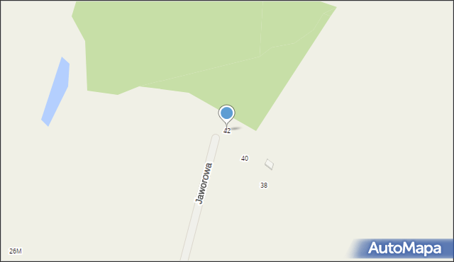 Łapino Kartuskie, Jaworowa, 42, mapa Łapino Kartuskie