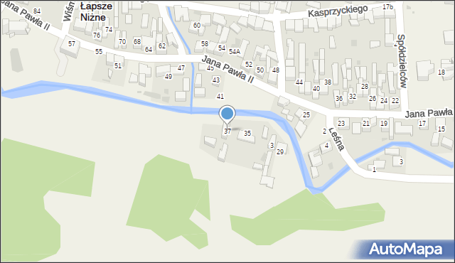 Łapsze Niżne, Jana Pawła II, 37, mapa Łapsze Niżne