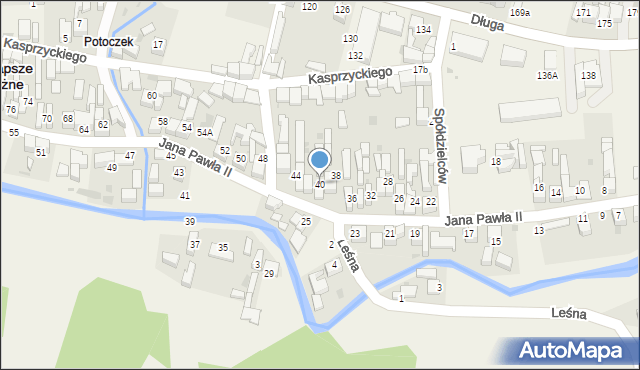 Łapsze Niżne, Jana Pawła II, 40, mapa Łapsze Niżne