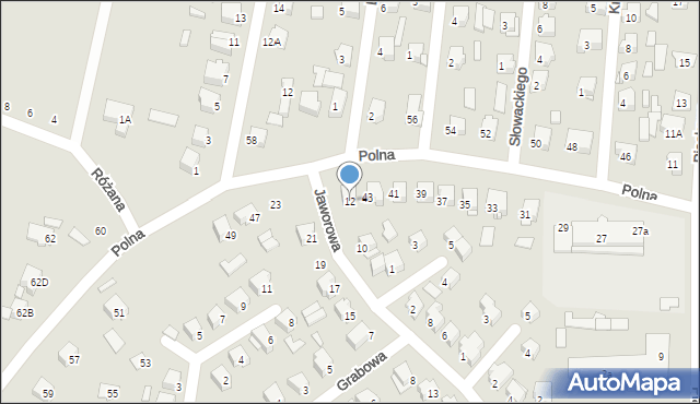 Łapy, Jaworowa, 12, mapa Łapy