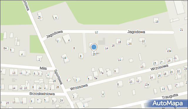 Łask, Jagodowa, 10, mapa Łask