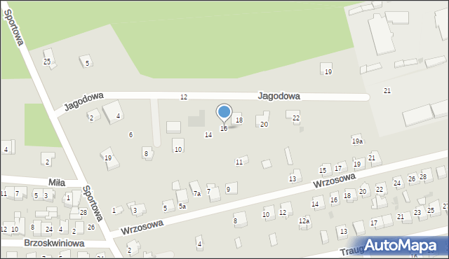 Łask, Jagodowa, 16, mapa Łask