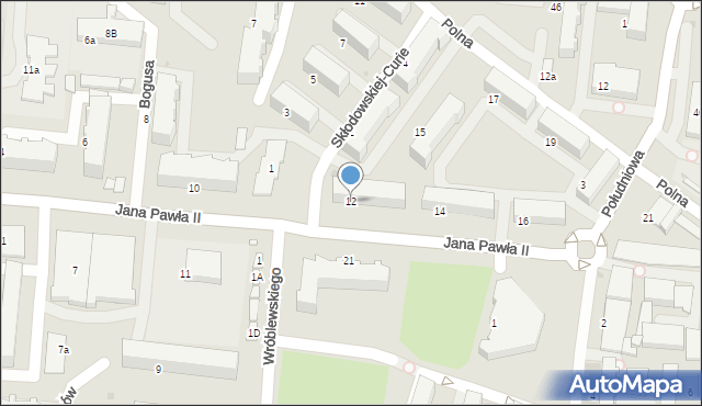 Łask, Jana Pawła II, 12, mapa Łask