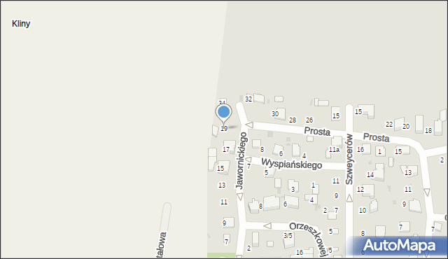 Łask, Jawornickiego Antoniego, 19, mapa Łask