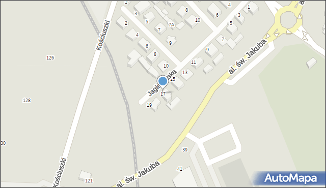Łeba, Jagiellońska, 17, mapa Łeba