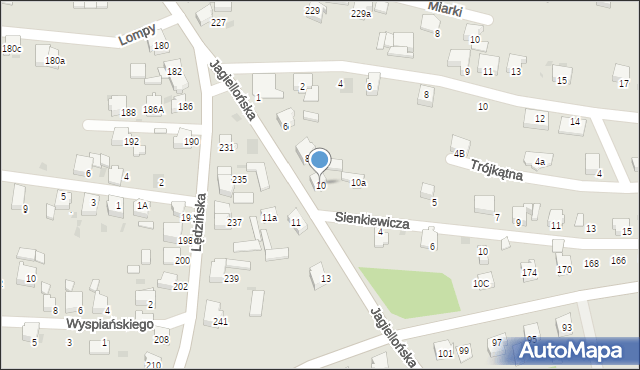 Lędziny, Jagiellońska, 10, mapa Lędziny