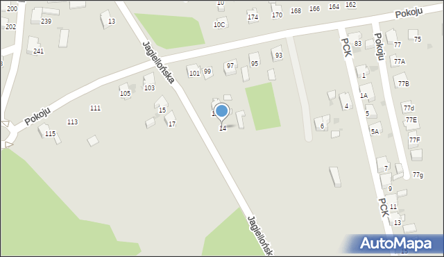 Lędziny, Jagiellońska, 14, mapa Lędziny