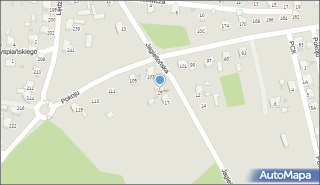 Lędziny, Jagiellońska, 15, mapa Lędziny