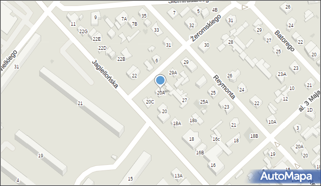 Legionowo, Jagiellońska, 20A, mapa Legionowo