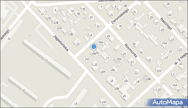 Legionowo, Jagiellońska, 20B, mapa Legionowo