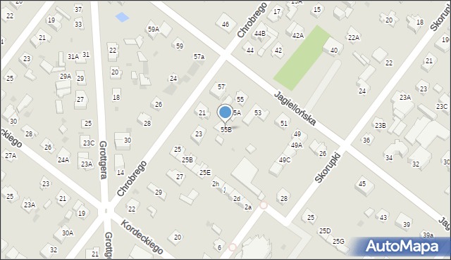 Legionowo, Jagiellońska, 55B, mapa Legionowo