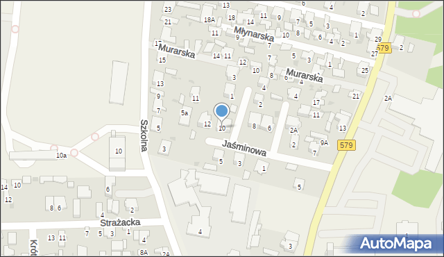 Leszno, Jaśminowa, 10, mapa Leszno