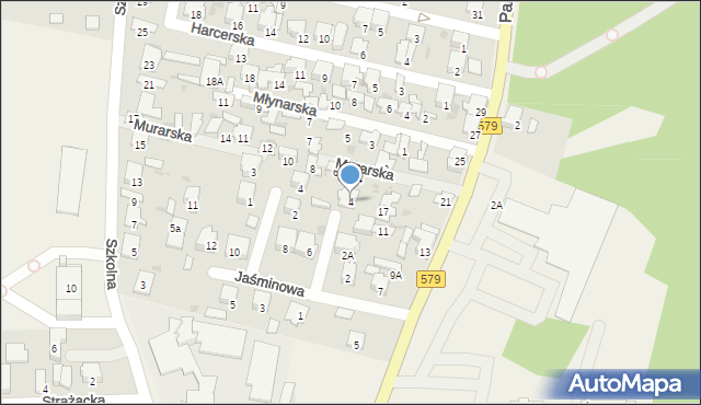 Leszno, Jaśminowa, 4, mapa Leszno