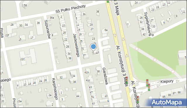 Leszno, Jackowskiego Maksymiliana, 37a, mapa Leszno